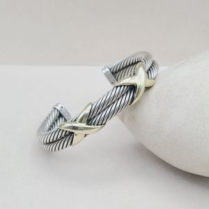 David Yurman 10mm Double Cable Double Gold X Bracelet